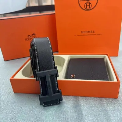 Belts listing thumbnail: Hermès Black Leather Belt with T Buckle