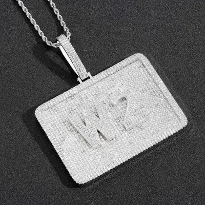 Jewellery listing thumbnail: Diamond Encrusted 'W' Pendant Necklace